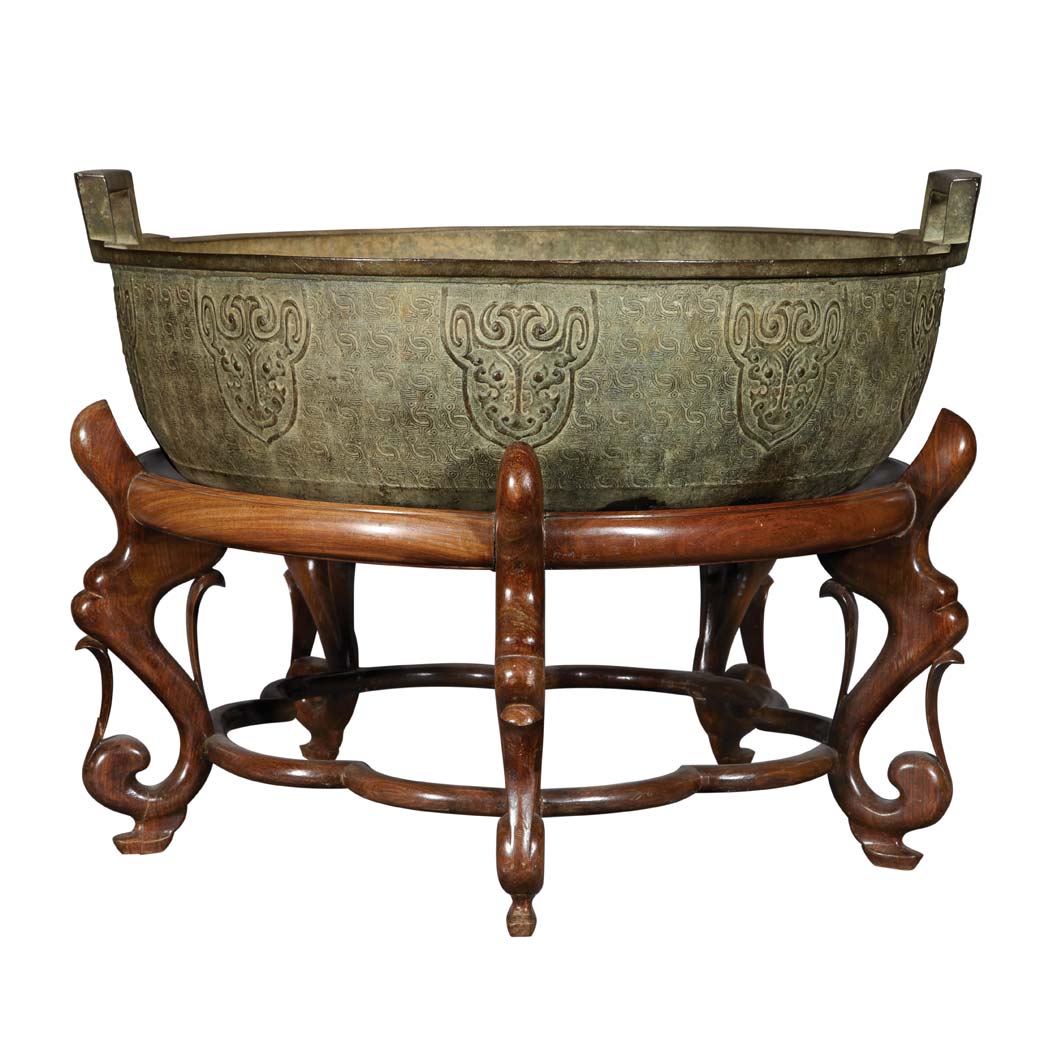 Appraisal: Chinese Bronze Cauldron Ming Dynasty circa The wide deep shape