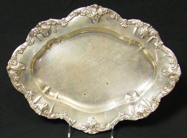 Appraisal: GORHAM STERLING PLATTER Embossed floral rim Monogrammed '' x ''