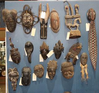 Appraisal: African decorative carved wood masks including Ivory Coast Sierra Leone