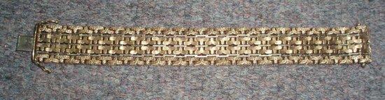 Appraisal: A ct gold textured brick link bracelet London import marks