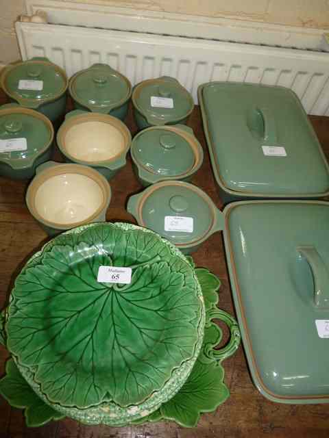 Appraisal: VARIOUS MAJOLICA LEAF MOULDED PLATES together with a small quantity