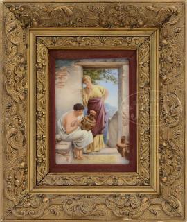 Appraisal: KPM PLAQUE OF CLASSICAL SCENE BY WAGNER KPM PLAQUE OF