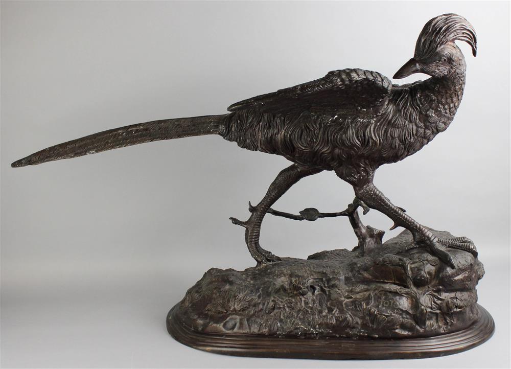 Appraisal: ASIAN BRONZE MODEL OF A PHEASANT the realistically cast game