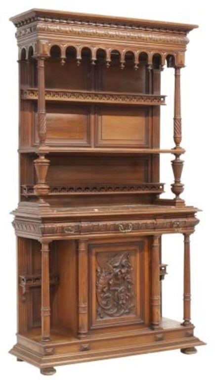 Appraisal: FRENCH RENAISSANCE REVIVAL CARVED SERVERFrench Renaissance Revival carved server late