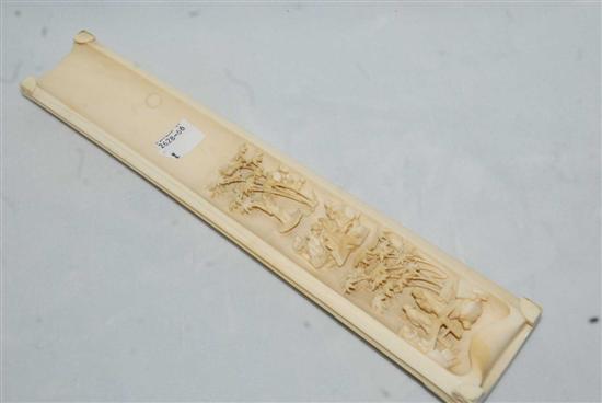 Appraisal: CHINESE CARVED IVORY WRIST REST Possibly early th century L