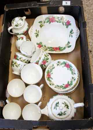 Appraisal: Tray comprising Wedgwood Star Flower Floral Dinner and Tea Wares