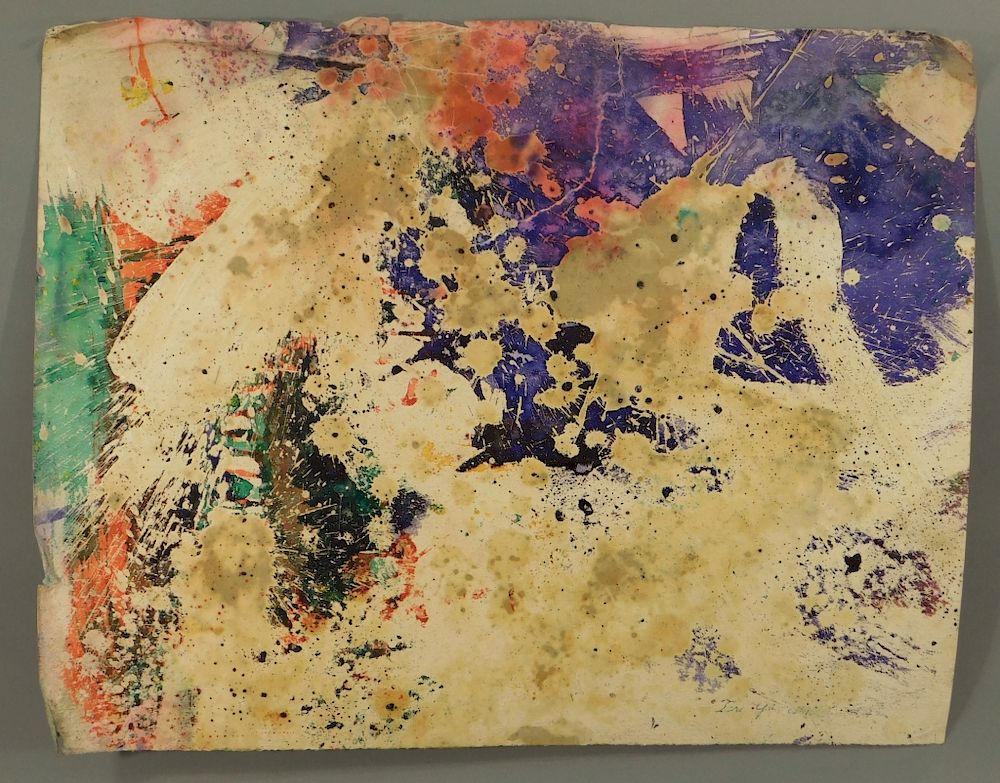 Appraisal: Taro Yamamoto Abstract Expressionist WC Painting Taro Yamamoto Connecticut New