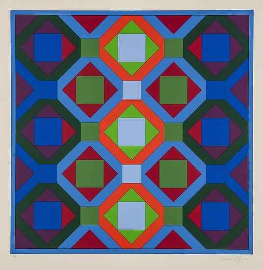 Appraisal: Victor Vasarely - Untitled silkscreen printed in colours signed in