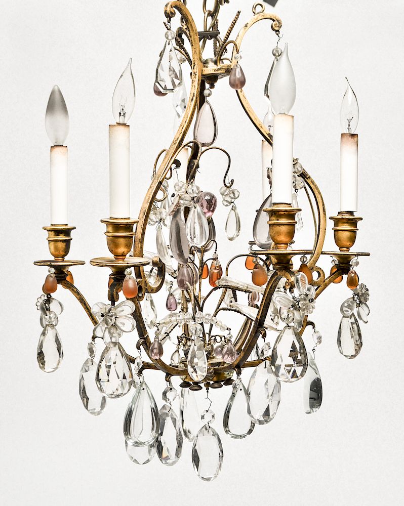 Appraisal: Louis XV Style Six Light Crystal Chandelier Louis XV style