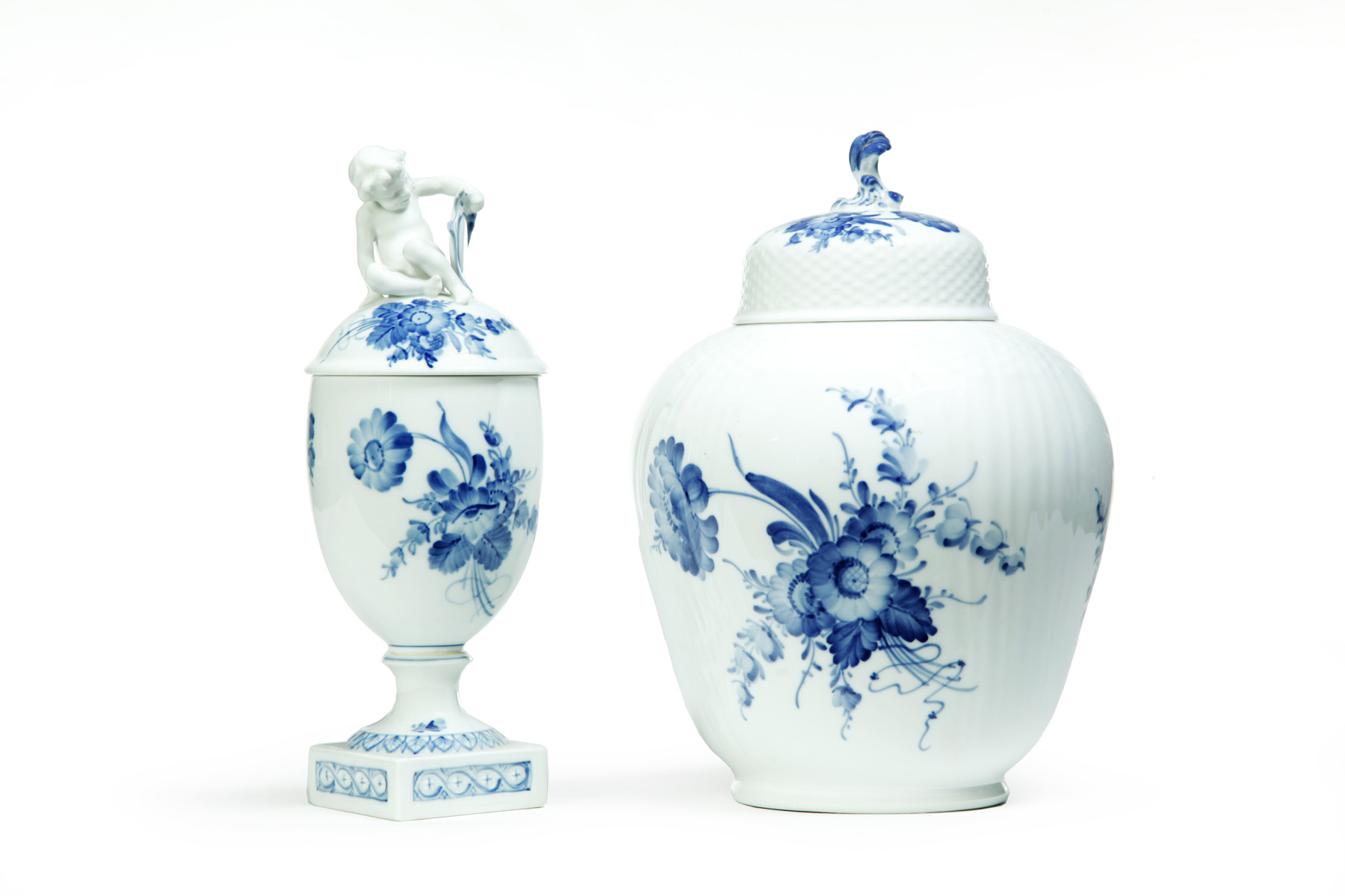 Appraisal: TWO PIECES OF ROYAL COPENHAGEN BLUE FLOWER PATTERN CHINA Denmark