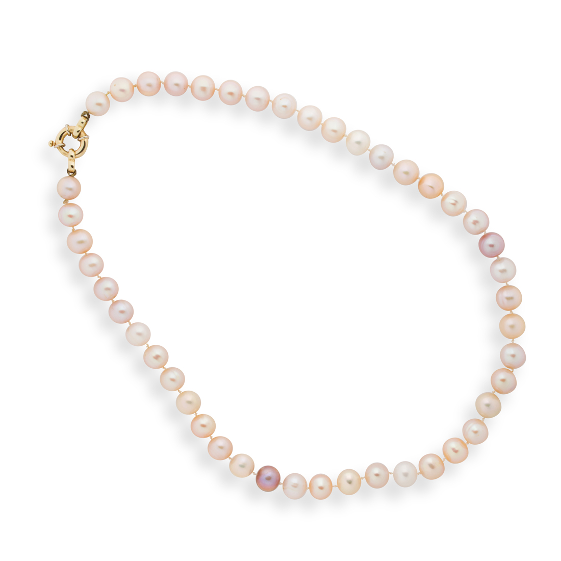 Appraisal: A PEARL AND FOURTEEN KARAT GOLD NECKLACE A pearl and