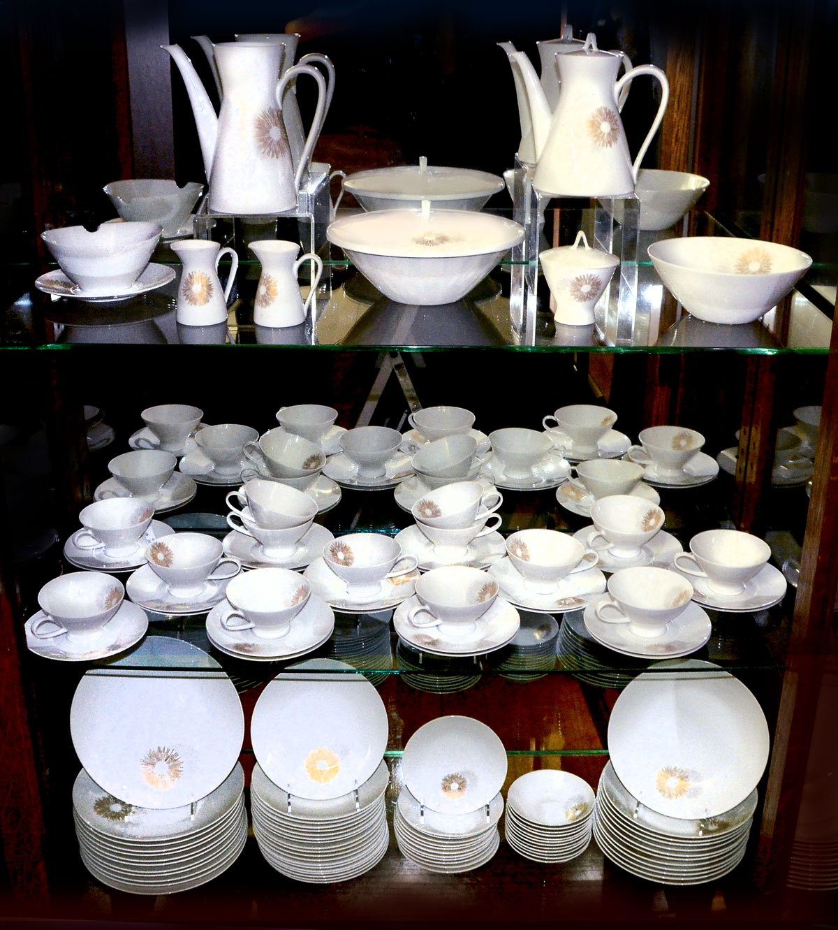 Appraisal: PC ROSENTHAL CONTINENTAL SUNBURST CHINA SERVICE Service includes cups and