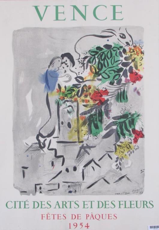 Appraisal: A Marc Chagall exhibition poster Vence Cite des Arts et