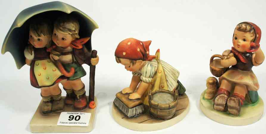 Appraisal: Goebel Set of Figures Child and Umbrella Washer Woman and