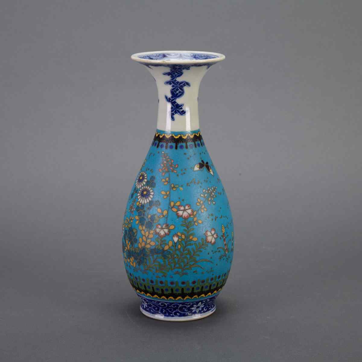 Appraisal: Japanese Totai Enamel Porcelain Baluster Vase early th century base