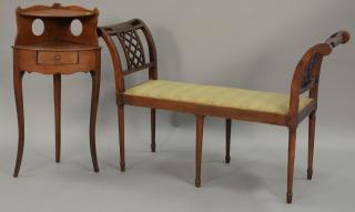 Appraisal: Two French style pieces including a bench lg in and