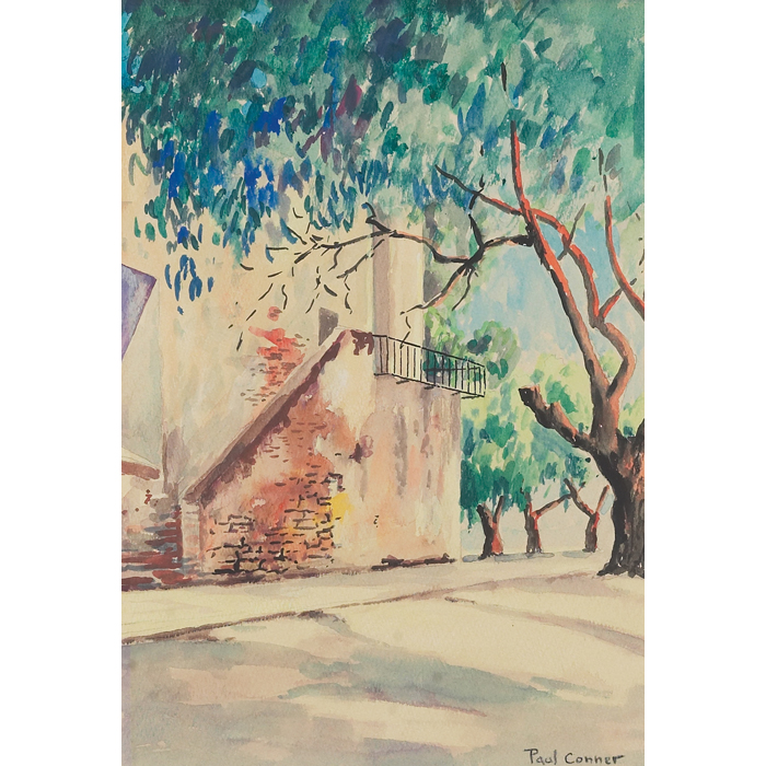 Appraisal: Paul Conner American - ''Street Scene '' c watercolor ''