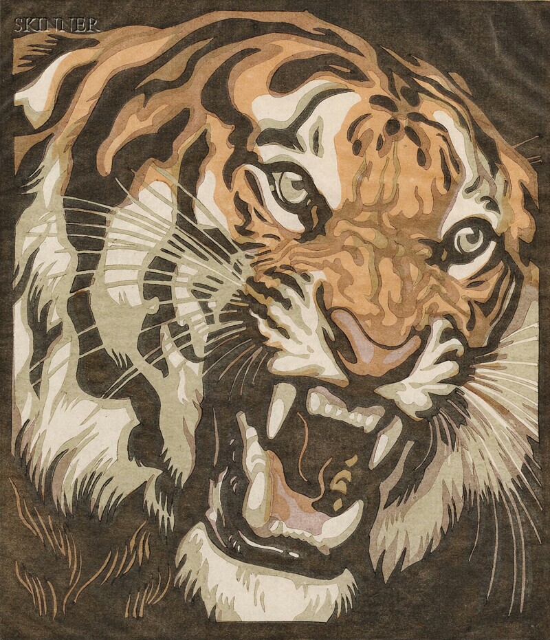 Appraisal: Norbertine Bresslern-Roth Austrian - Tiger's Roar Signed Bresslern-Roth in pencil