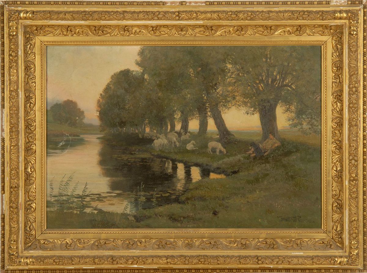 Appraisal: H WINTHROP PIERCEAmerican - Idle times by the river depicting