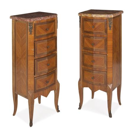 Appraisal: Pair of Louis XV Style Three-Drawer Small Chests Estimate -