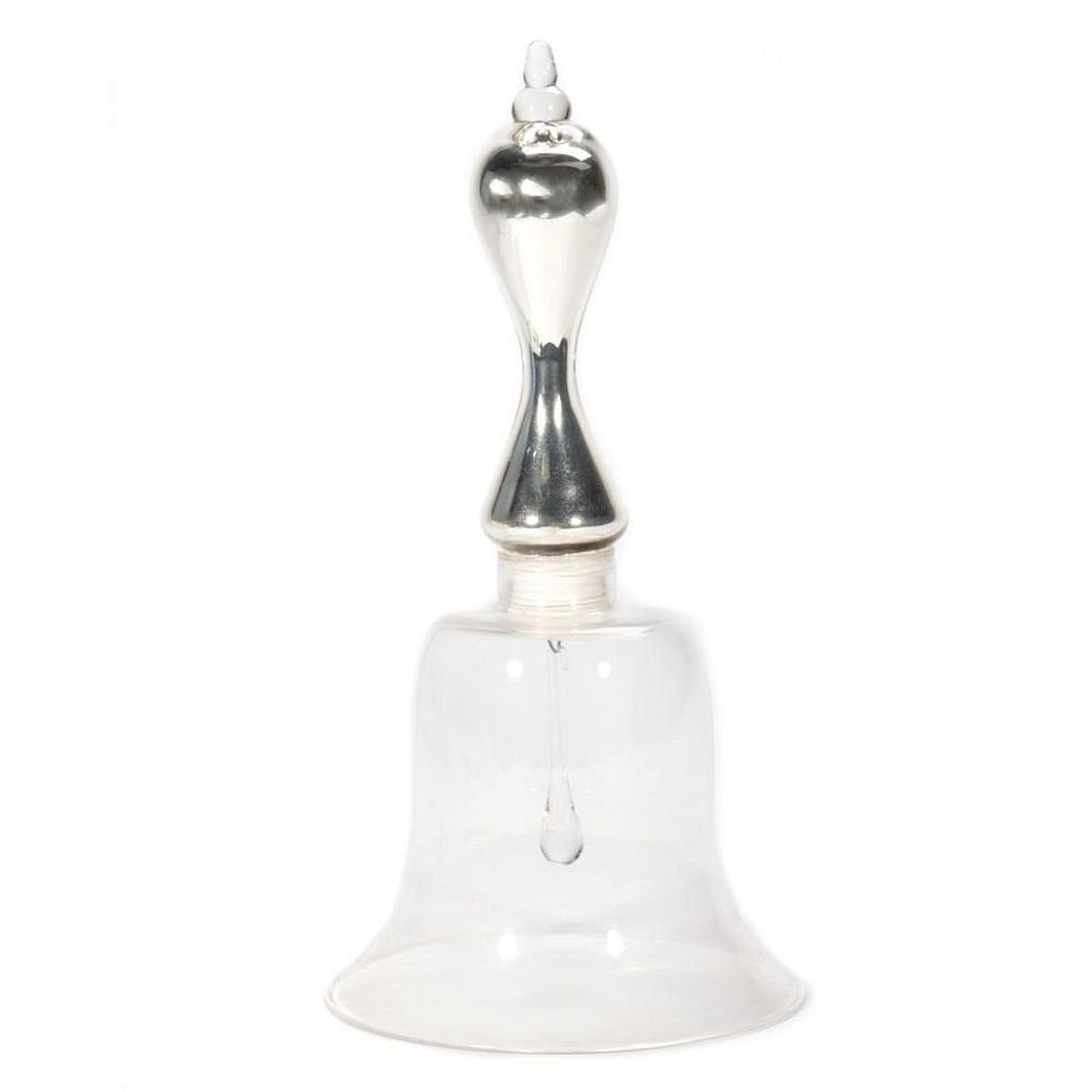 Appraisal: Victorian Nailsea Glass Bell Clear glass bell and silvered glass