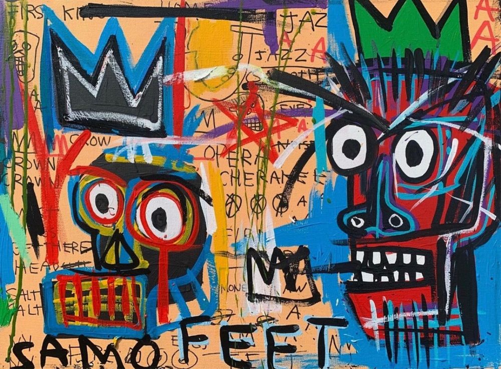 Appraisal: JEAN-MICHEL BASQUIAT USA - OIL ON CANVAS Jean-Michel Basquiat AMERICAN