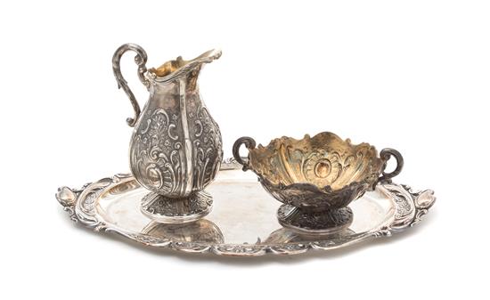 Appraisal: Sale Lot A Spanish Silver Creamer and Sugar Set including