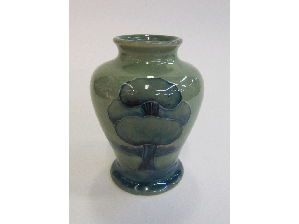 Appraisal: Moorcroft 'Hazeldene' miniature vase of shouldered baluster form impressed and