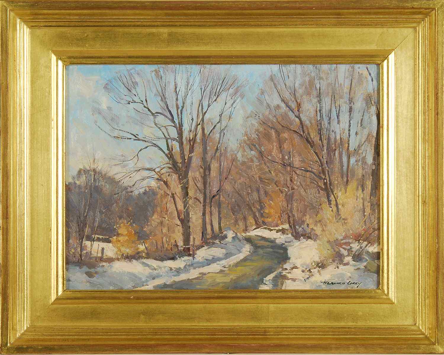 Appraisal: BERNARD COREYAmerican - Winter Back Road'' Signed lower right ''Bernard