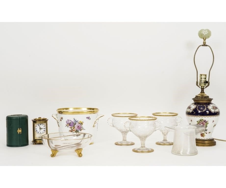 Appraisal: Glass and ceramic tableware to include a porcelain lamp glass