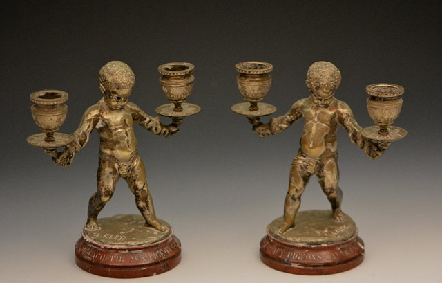 Appraisal: After Louis Kley - A pair of French silvered bronze