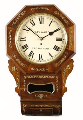 Appraisal: A Victorian rosewood and mother of pearl inlaid drop dial