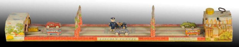 Appraisal: Tin Unique Art Lincoln Tunnel Wind-Up Toy Description American Working