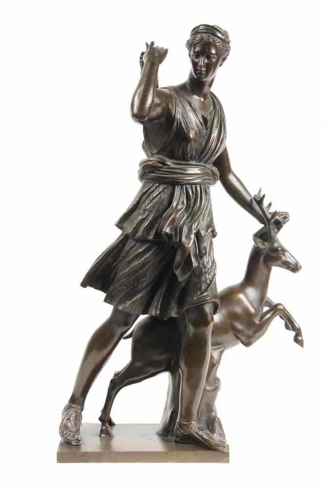 Appraisal: BRONZE SCULPTURE - 'Artemis the Huntress' called 'Diana of Versailles'