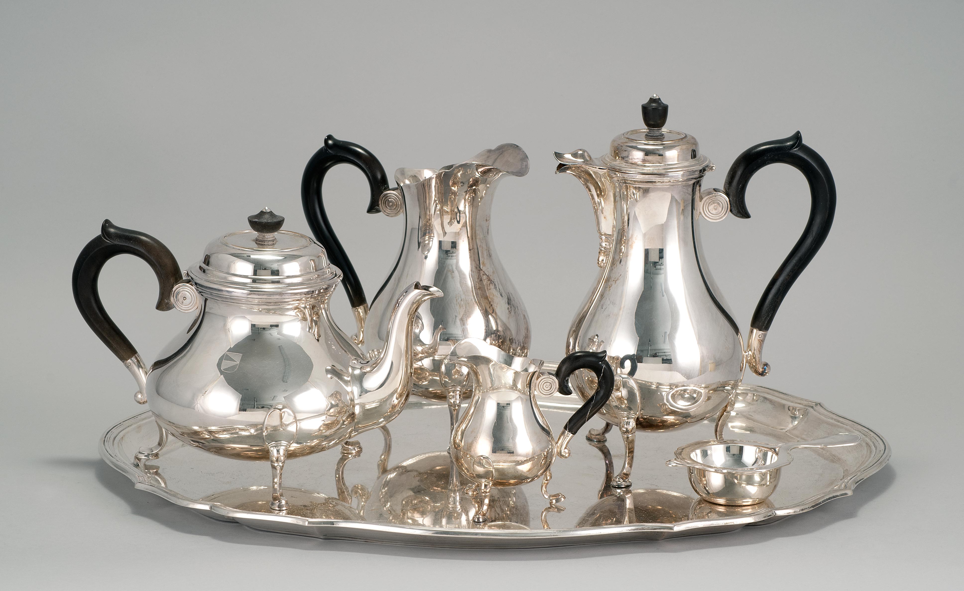 Appraisal: SIX-PIECE CONTINENTAL SILVER COFFEE AND TEA SERVICE First Half of