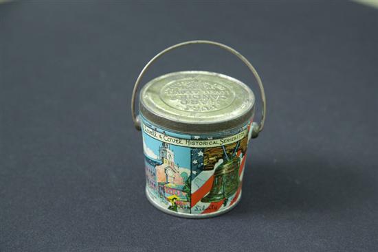 Appraisal: LOVELL COVEL CANDY TIN ''Historical Series '' Depicting images of