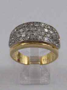 Appraisal: A yellow metal tests ct gold pave set diamond ring