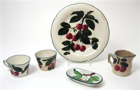 Appraisal: WEMYSS GORDON DESSERT PLATE EARLY TH CENTURY decorated with cherries