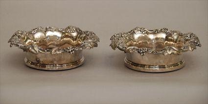 Appraisal: Pair of English Silver-Plate Coasters