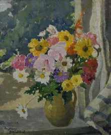 Appraisal: Constance Bradshaw English active - Still Life oil on canvas