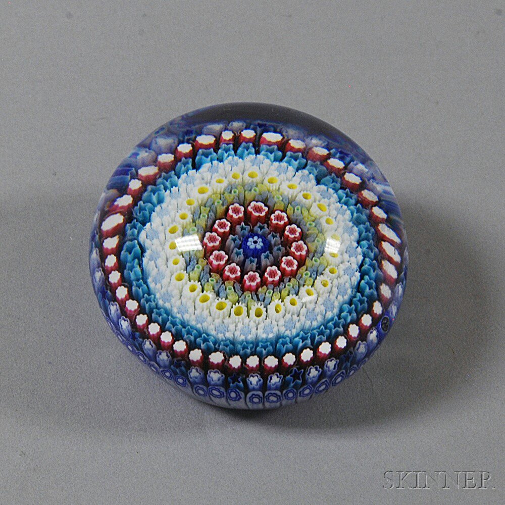 Appraisal: Modern Baccarat Art Glass Paperweight France c with concentric millefiori