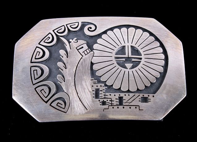 Appraisal: Hopi Signed Sterling Silver Belt Buckle Included in this lot