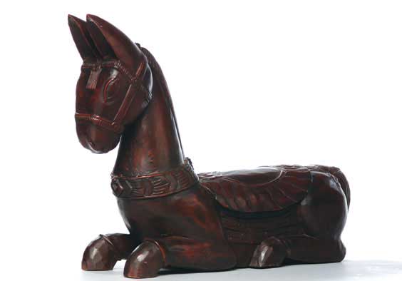 Appraisal: THAI CARVED WOOD HORSE Thai carved and lacquered wood figure