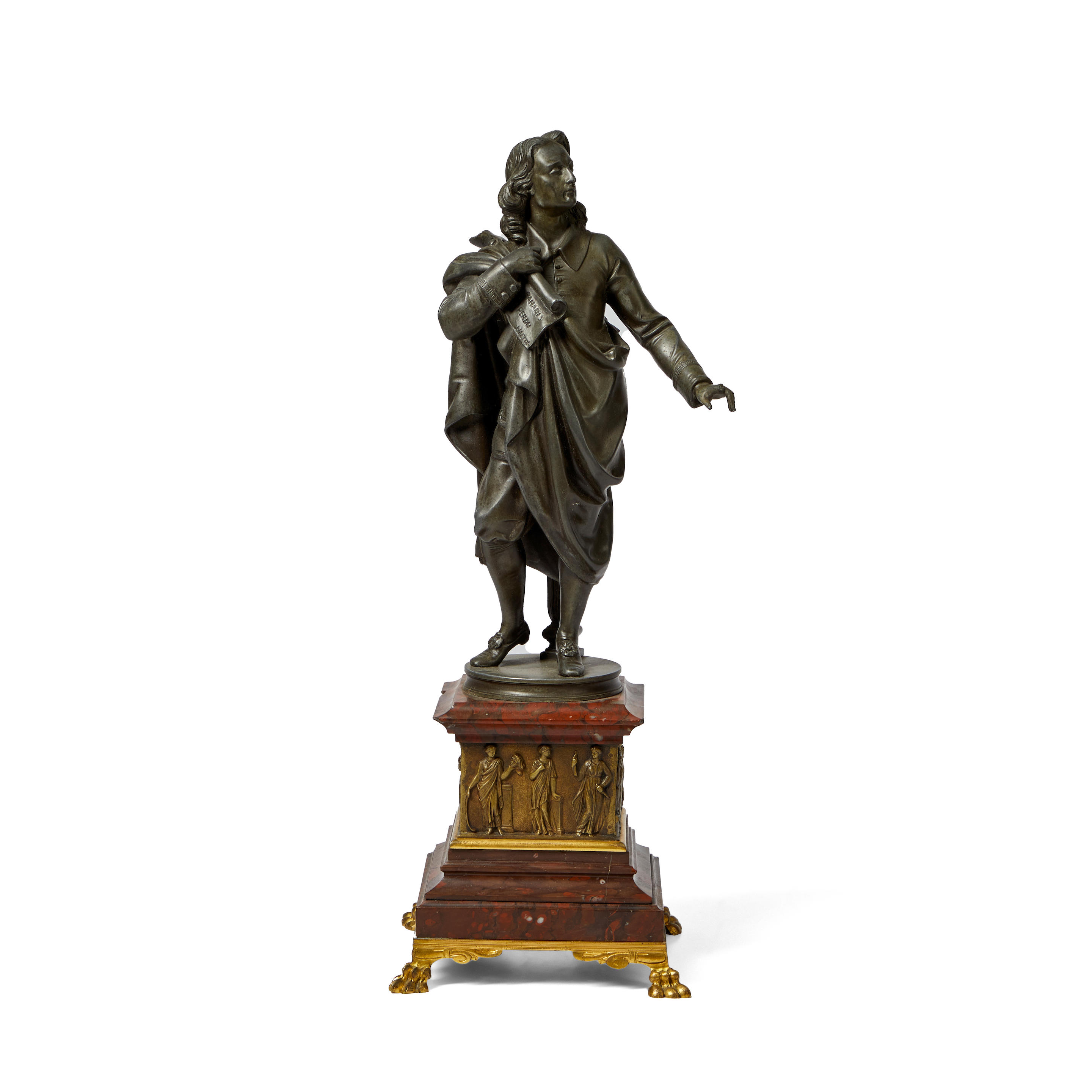 Appraisal: Bronzed White Metal Figure of Milton ht wd dp in