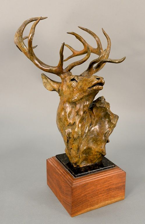 Appraisal: Sherry Salari Sander b Elk Bust signed numbered and dated