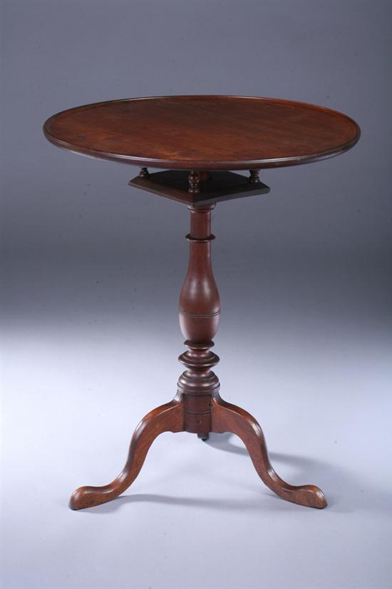 Appraisal: AMERICAN FEDERAL MAHOGANY TILT-TOP TEA TABLE th century Raised lip