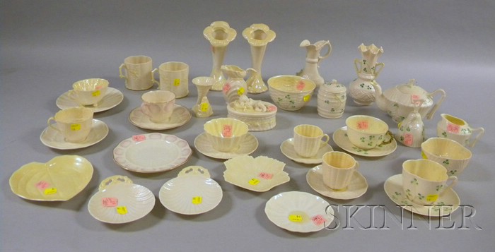 Appraisal: Thirty-seven Assorted Belleek Porcelain Table Items and Tableware including vases