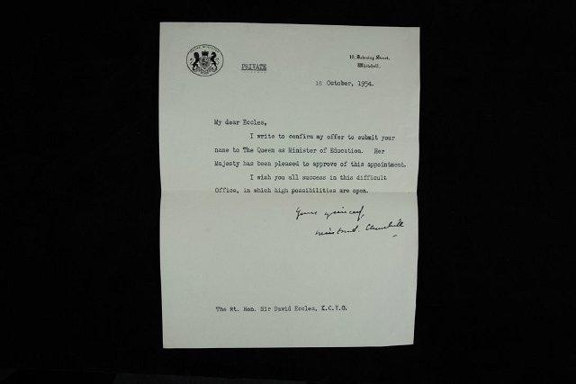 Appraisal: Churchill W S A signed letter from Prime Minister Winston