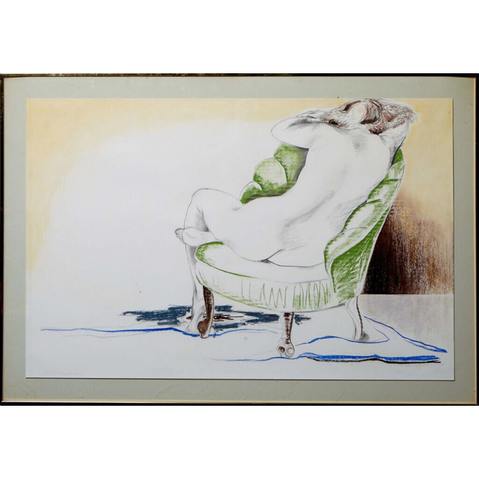 Appraisal: Kitty O'Meallie Newcomb College - Nude in a Green Chair