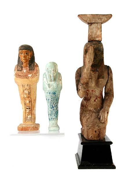 Appraisal: A group of five Egyptian artifacts after the antique including